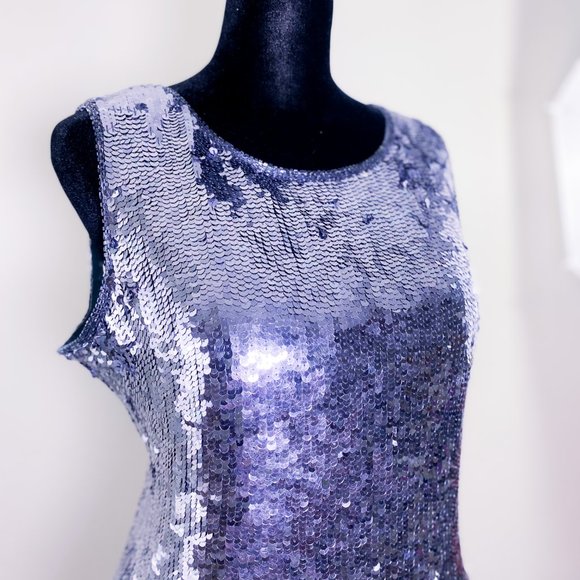 Jennifer Moore | Semi-Formal Women's Silk Beaded Sleeveless Sequin Shirt || Tank - Picture 4 of 15